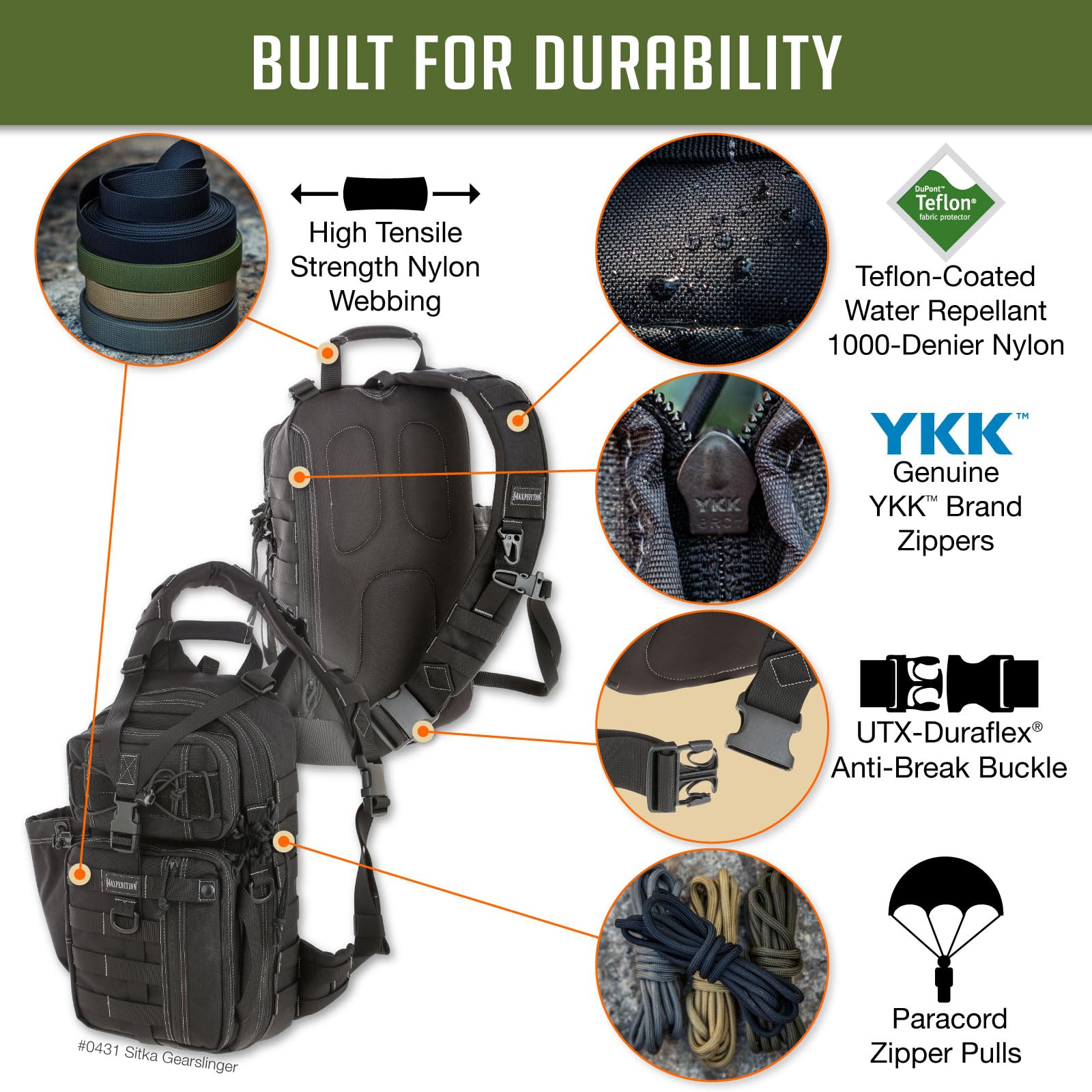 Maxpedition Sitka Gearslinger 32oz bottle pocket fits large hydration bottles