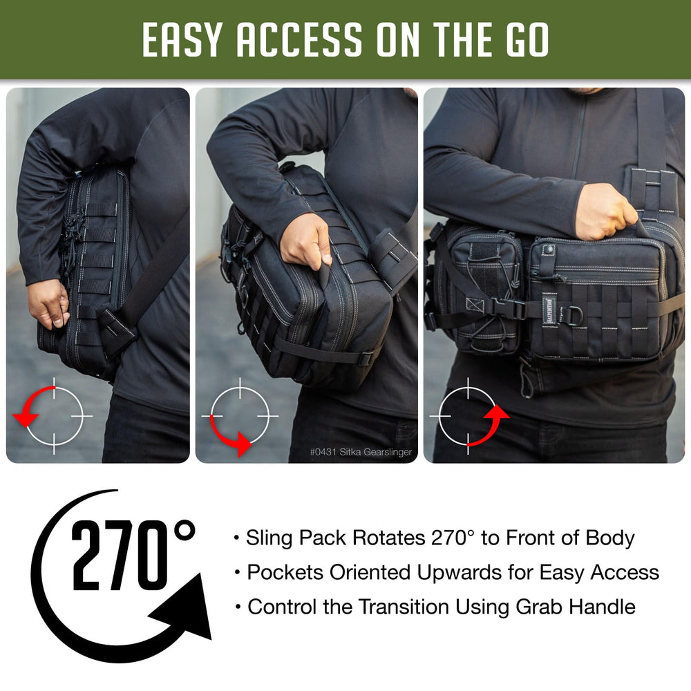 Maxpedition Sitka Gearslinger durable zipper tracks keep contents secure
