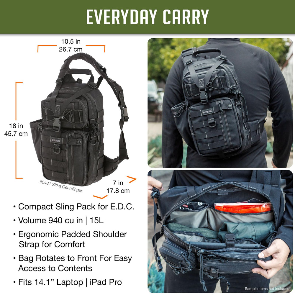 Maxpedition Sitka Gearslinger hydration-ready pocket supports flexible hydration setups