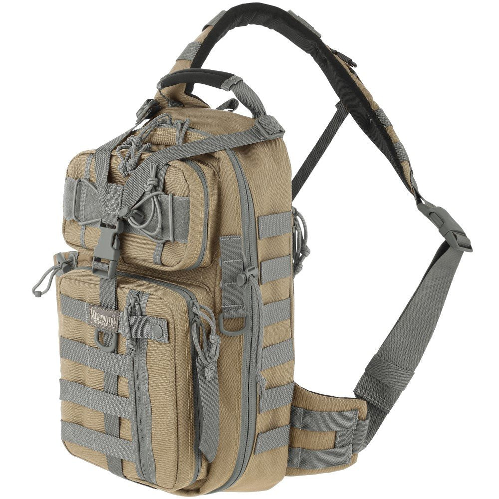 Maxpedition Sitka Gearslinger main compartment with internal organization for efficient storage.