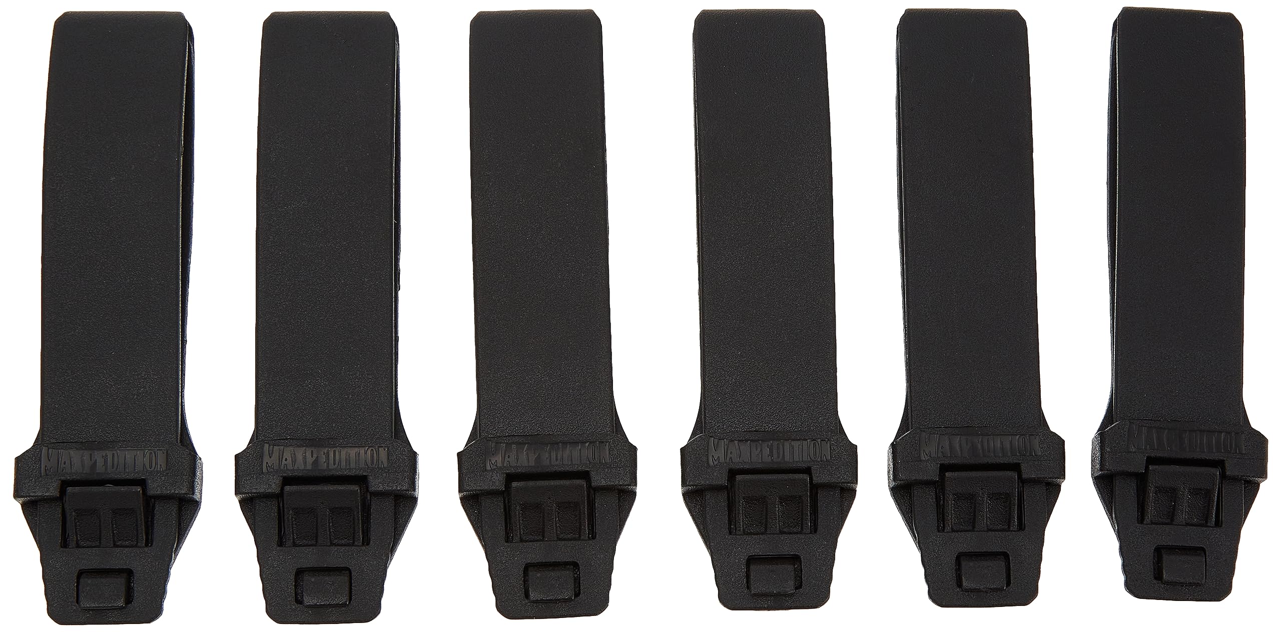 Maxpedition TacTie PJC3 polymer joining clip pack of six, black, product front view