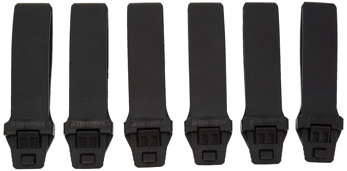 Maxpedition TacTie PJC3 polymer joining clip pack of six, black, product front view