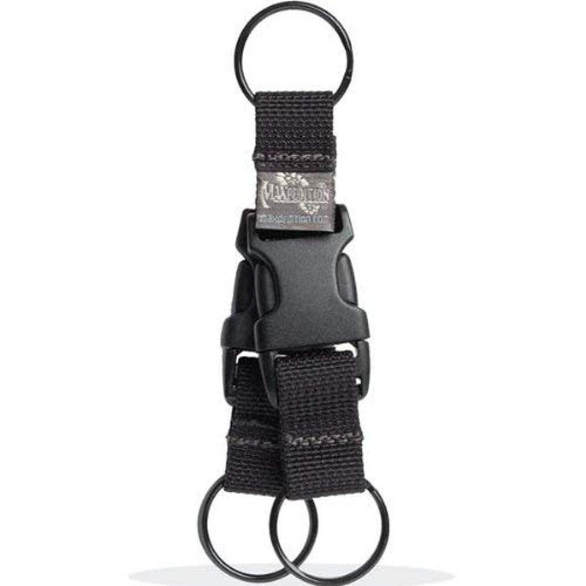 Maxpedition Tritium Key Ring (Black) showing multiple key rings and heavy-duty nylon webbing