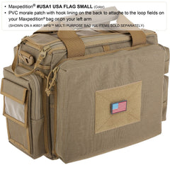 Maxpedition USA flag patch small close-up showing durable PVC and 3D design