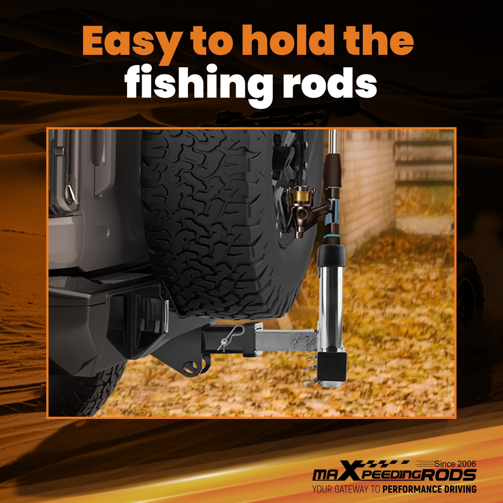 maXpeedingrods hitch-mount installation demonstrated on a truck.