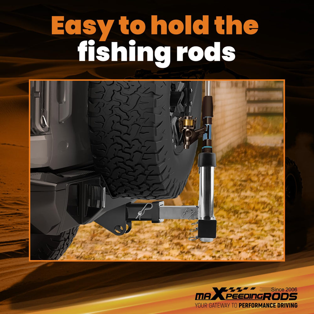 maXpeedingrods hitch-mount installation demonstrated on a truck.