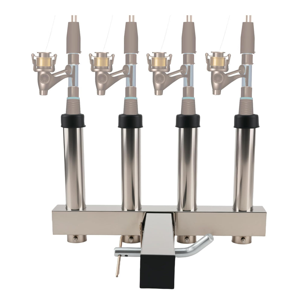 MaXpeedingrods rod holder mounted on a 2-inch hitch receiver
