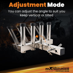 Rod holder securing up to four fishing rods