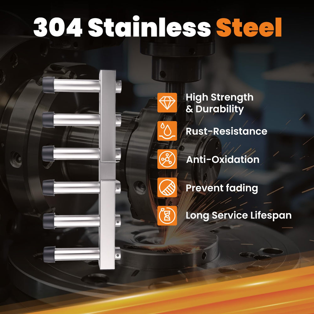 maXpeedingrods corrosion-resistant rail securely holds gear.