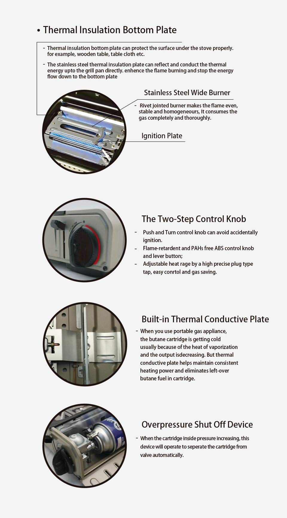 Maxsun long-textured-grates offer stable cookware support.
