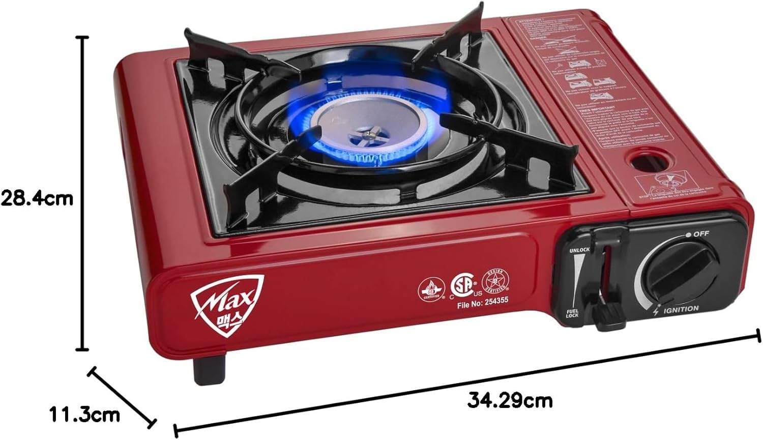 Maxsun MS-2500 connected to 8 oz butane for rapid boiling