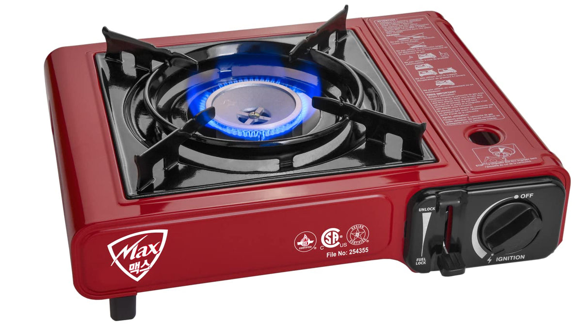 Maxsun MS-2500 portable stove red side view for camping efficiency