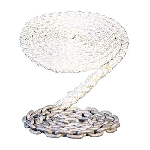 Maxwell 8-plait nylon anchor rode 200 ft with chain for windlass anchoring