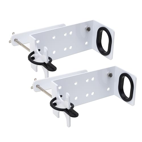 Pair of aluminum rod holders for square dock columns