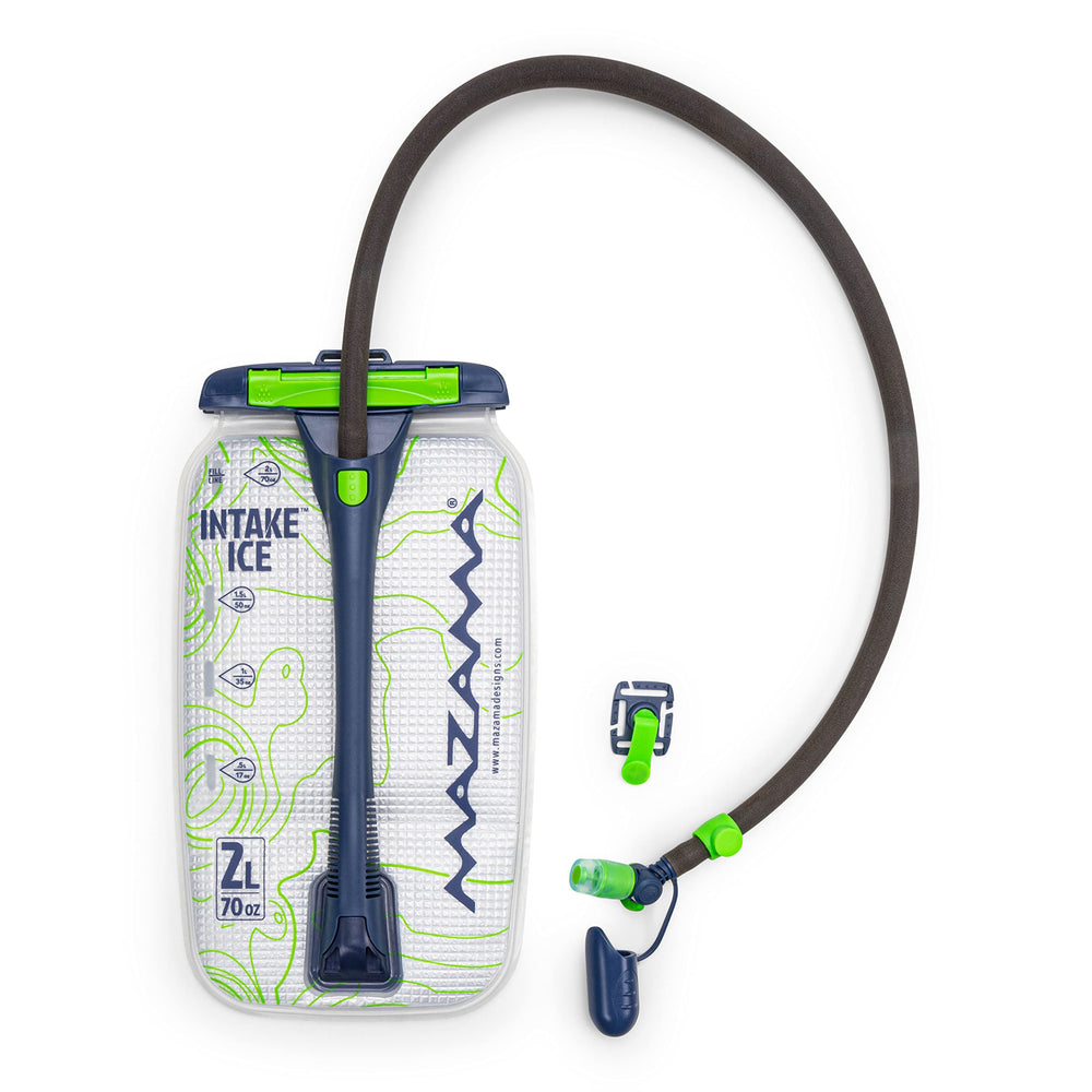 Mazama Intake ICE 2L reservoir with wide opening fill port for quick field filling.