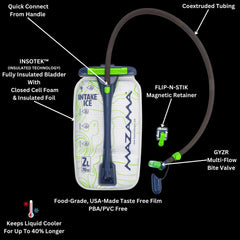 Mazama Intake ICE fill port open demonstrates easy loading during backpacking adventures.