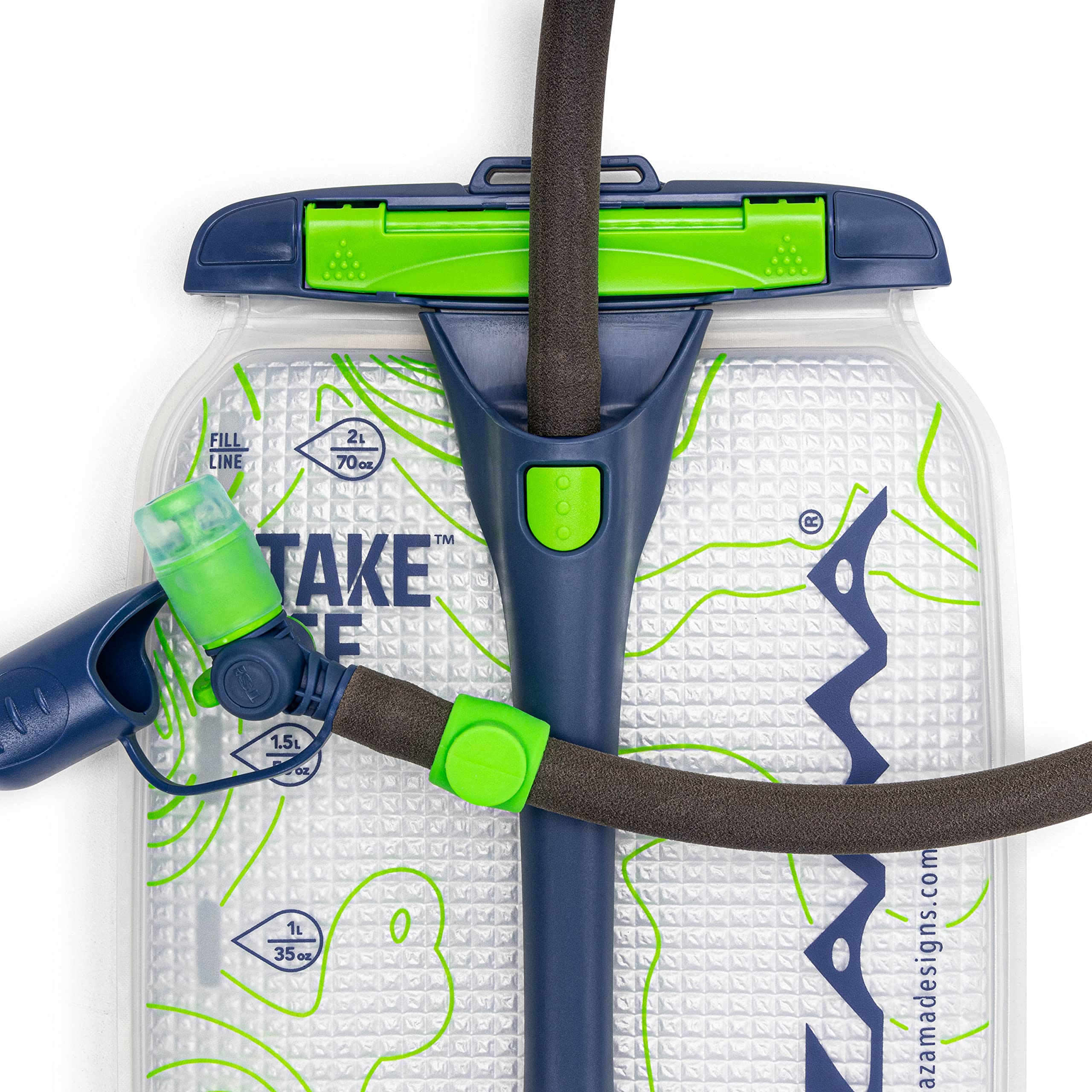 Mazama Intake ICE GYZR bite valve shows fast, controlled drinking on the trail.