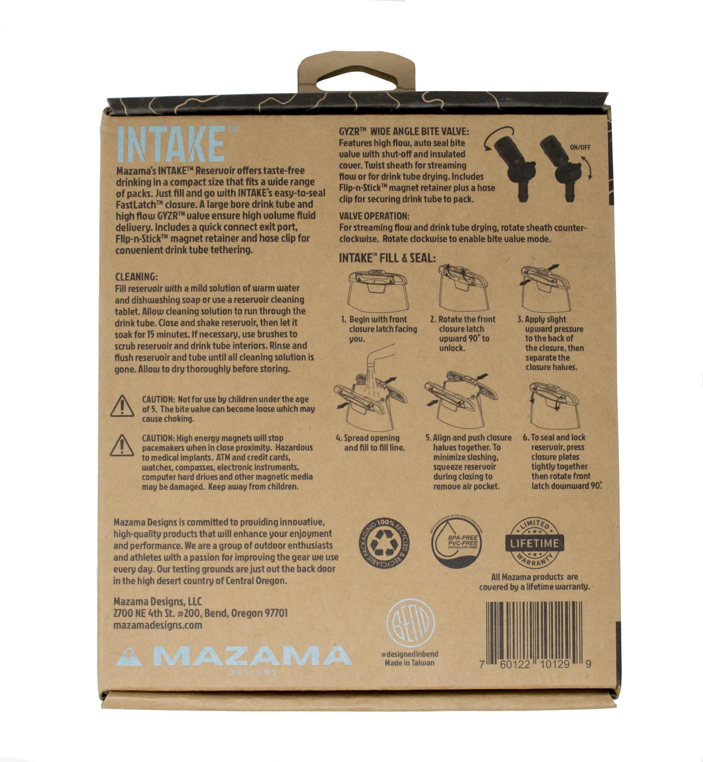 Mazama Intake NXT Flip-n-Stick magnet keeps bite valve within reach.