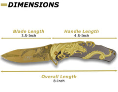 MC-A045 two-tone black and gold zinc alloy handle with sculpted dragon