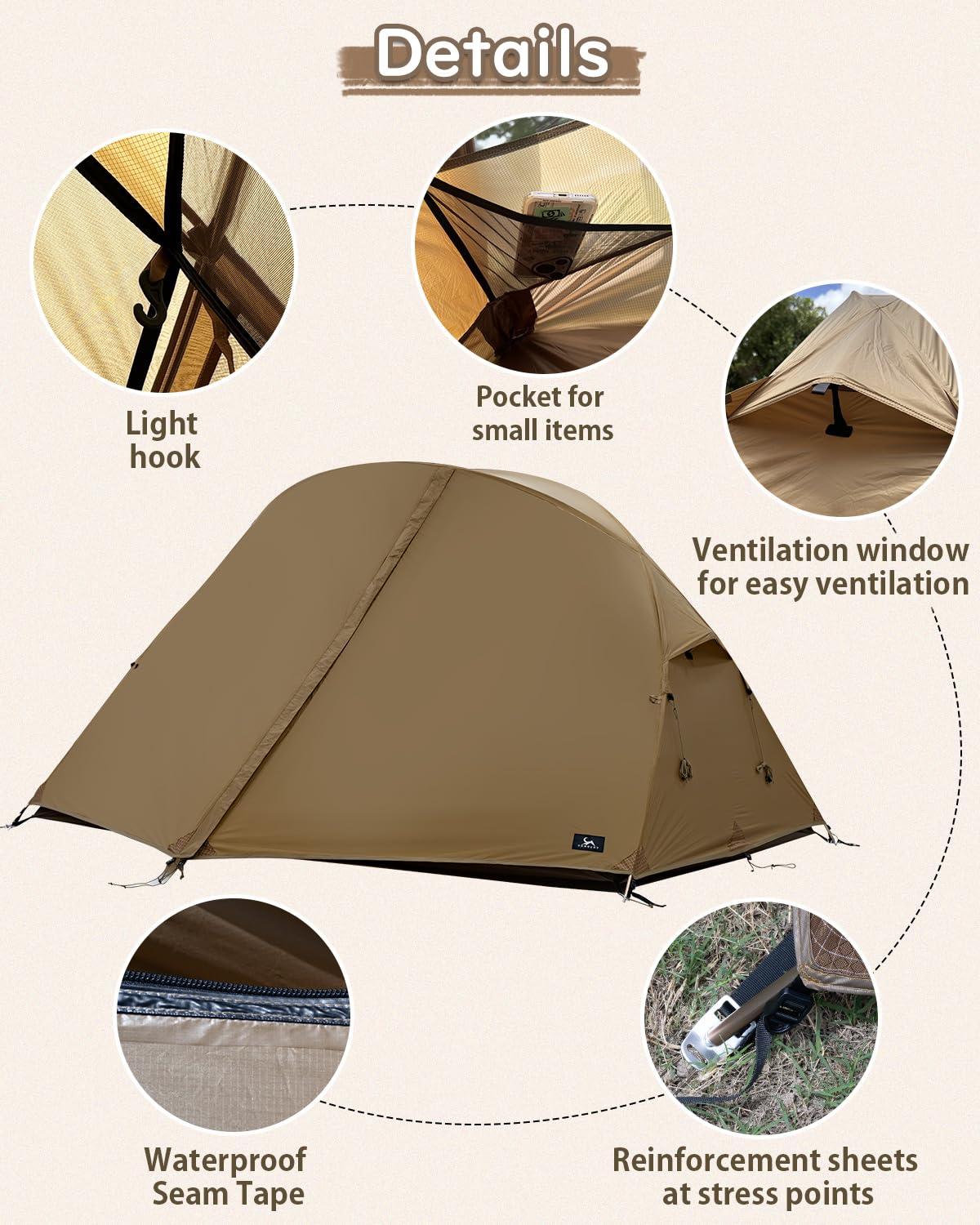 MC TOMOUNT inner tent design prevents condensation drips for comfortable nights.