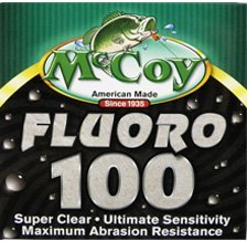 McCoy Fishing Fluoro100 crystal-clear line enhances bite detection and smooth casting.