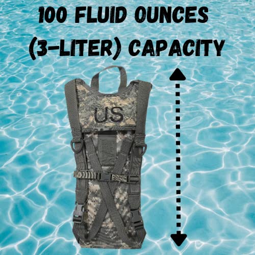M MCGUIRE GEAR ACU hydration pack with MOLLE-compatible system for added versatility.