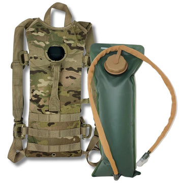 Mcguire Gear US Military GI hydration carrier MOLLE setup for rugged field use.