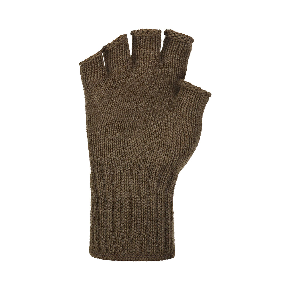 Mcguire Gear Wool Fingerless Gloves close-up knit texture highlights flexible, comfortable fit