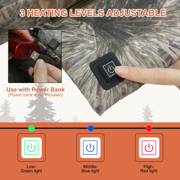MDSTOP heated seat cushion attached to a tree stand with secure straps for steady seating