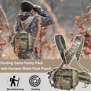 MDSTOP Hunting Fanny Pack shoulder straps and harness close-up versatile wear
