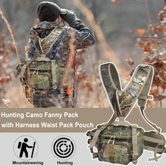 MDSTOP Hunting Fanny Pack shoulder straps and harness close-up versatile wear