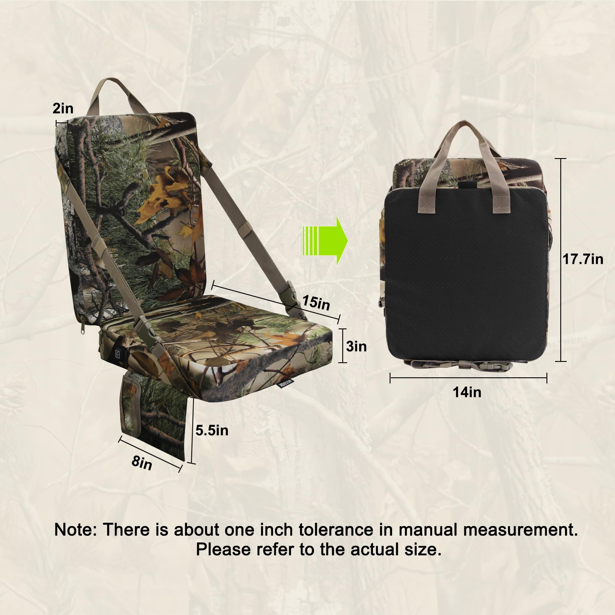 MDSTOP hunting seat with side strap carry keeps your gear secure on the move.