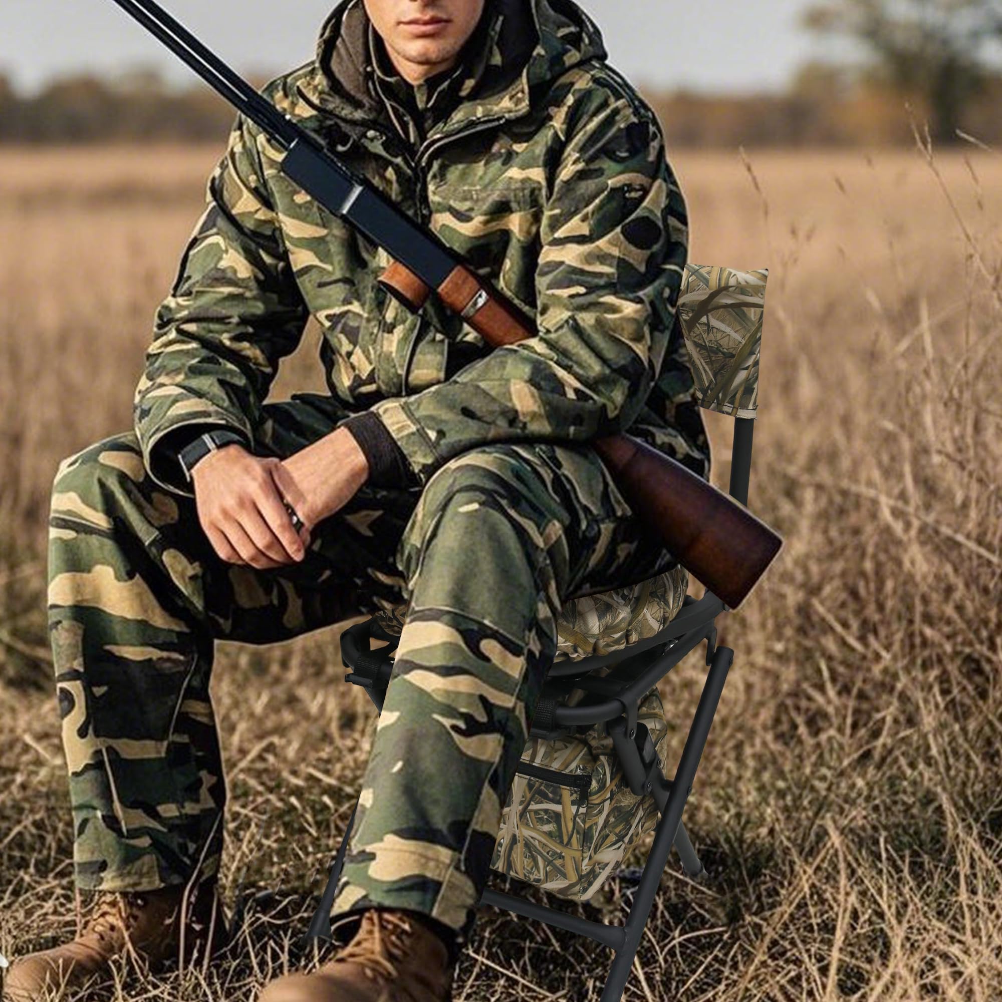 MDSTOP padded cushion and backrest for long hunts