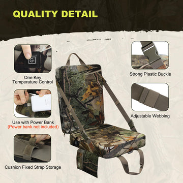 MDSTOP portable seat with handle and buckle attaches to packs for quick access.