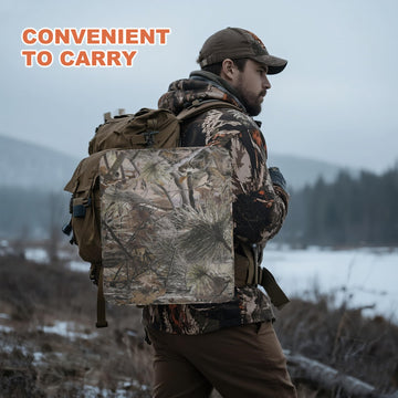 MDSTOP portable seat with side straps attaches easily to a backpack