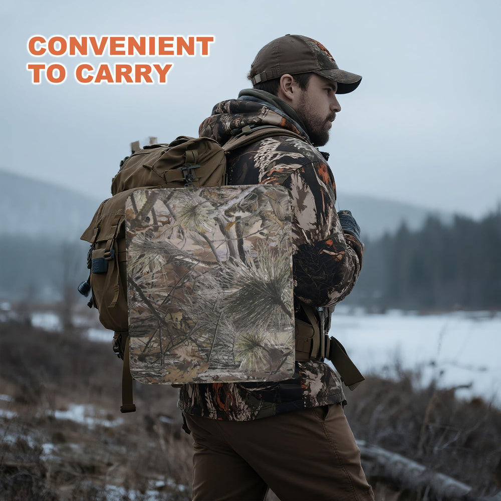 MDSTOP portable seat with side straps attaches easily to a backpack