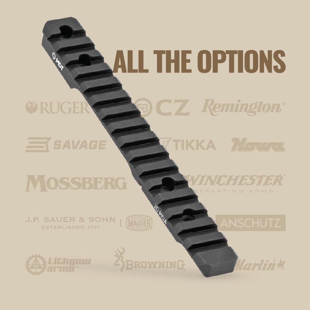 MDT 6061-T6 aluminum rail with hard-anodized finish for durability.
