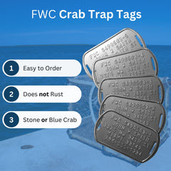 Blue crab trap tag with B designation - serialization 4