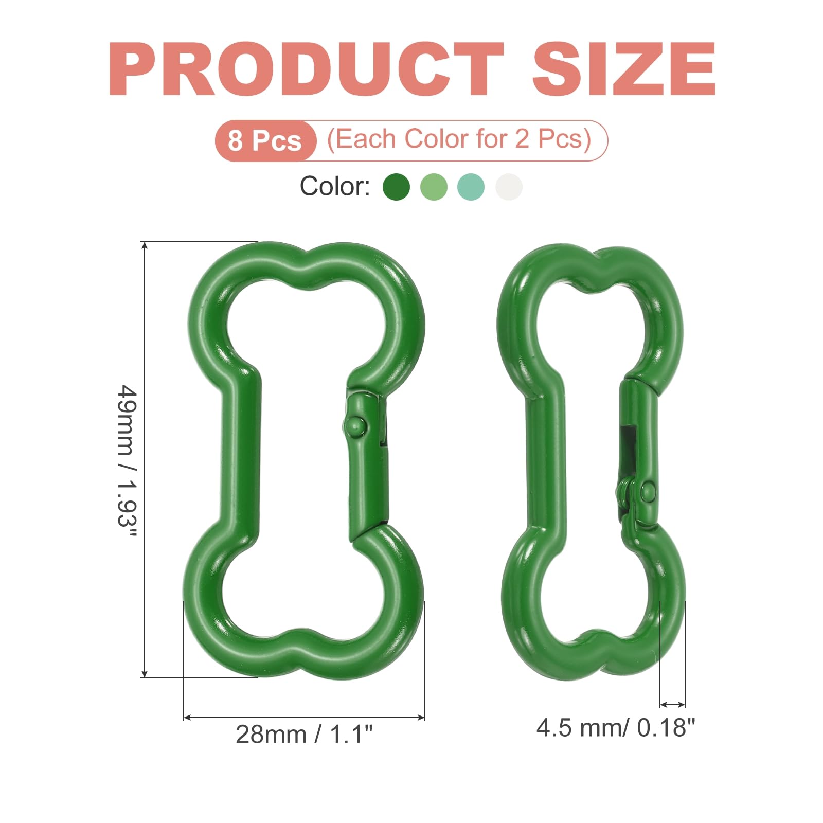 MECCANIXITY bone-shape clip mint green keeps essentials within reach