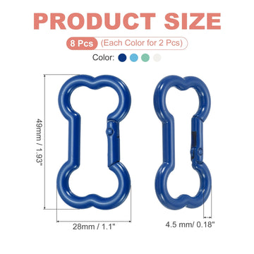 MECCANIXITY bone shape keyclip mint green provides easy access to tools on bags.