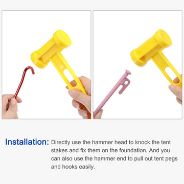 MECCANIXITY camping hammer plastic handle provides comfortable grip