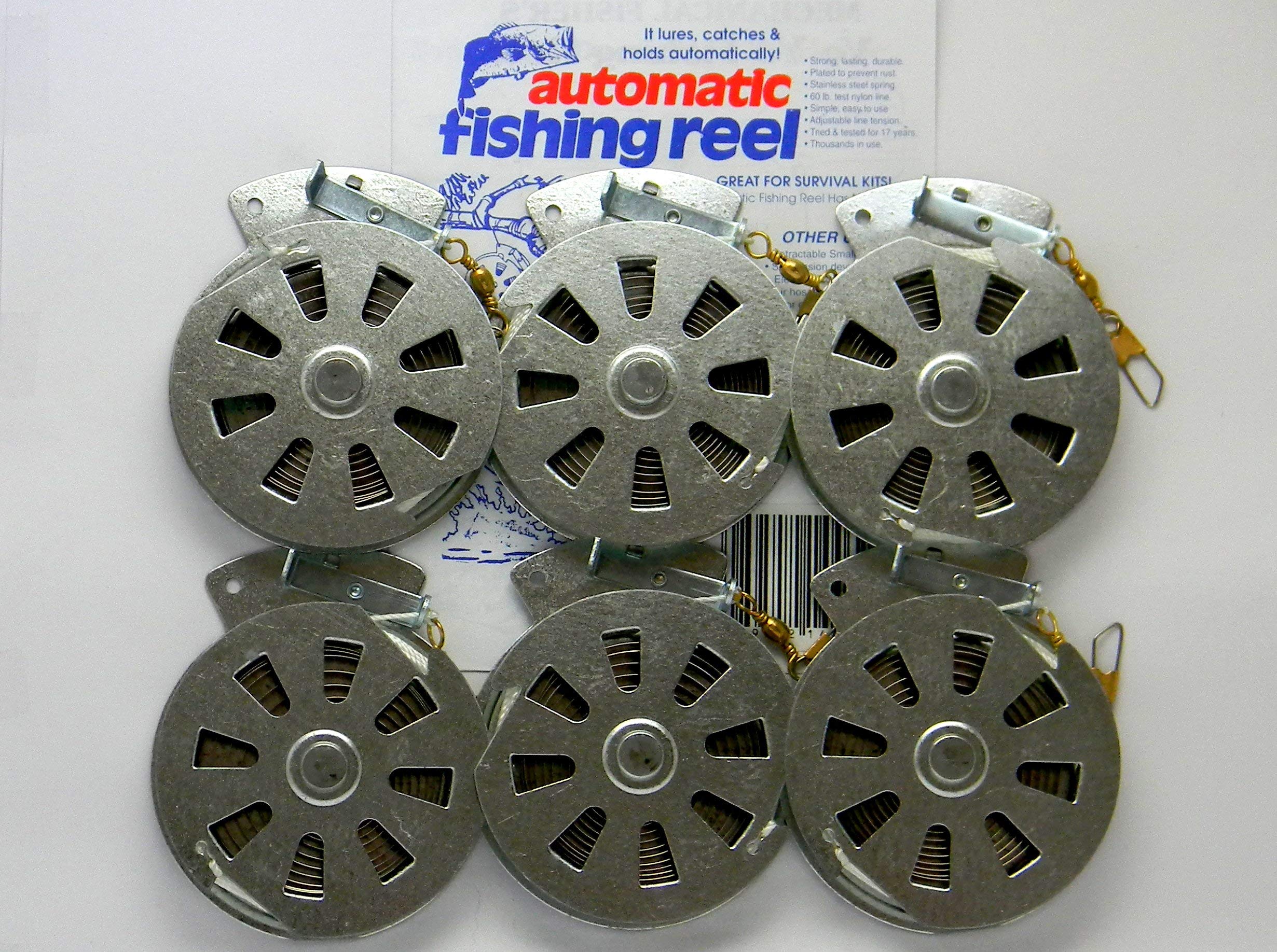 Mechanical Fisher yo-yo fishing reel with flat trigger enables automatic hook setting for docks and jetties.