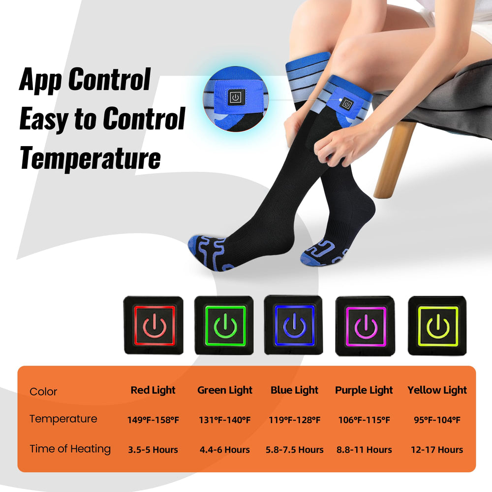 Mecmic heated socks illustrate 10-second heat with full-foot coverage.