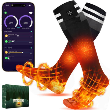 Mecmic heated socks with app control feature for easy outdoors temperature management