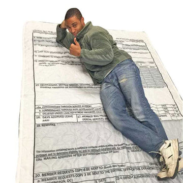 Medals of America DD214 Woobie Blanket measures 63x92 inches for ample coverage