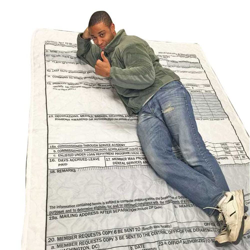 Medals of America DD214 Woobie Blanket measures 63x92 inches for ample coverage