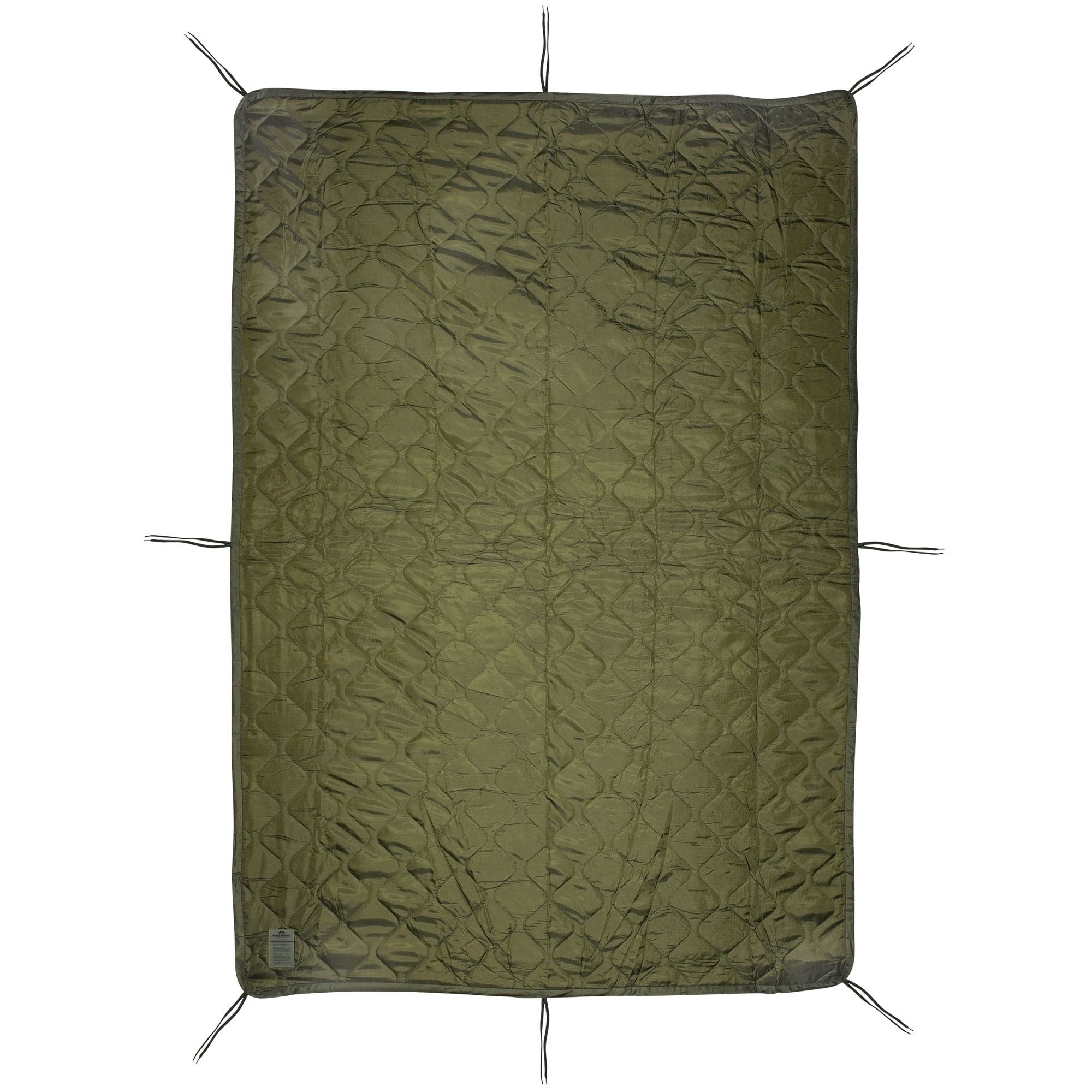 Medals of America woobie poncho liner in camping setup — doubles as shelter alternative.