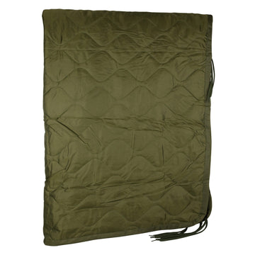 Medals of America woobie poncho liner OD green folded — compact emergency blanket for packs.