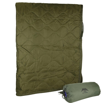 Medals of America woobie poncho liner OD green open — versatile warmth for outdoor camping.