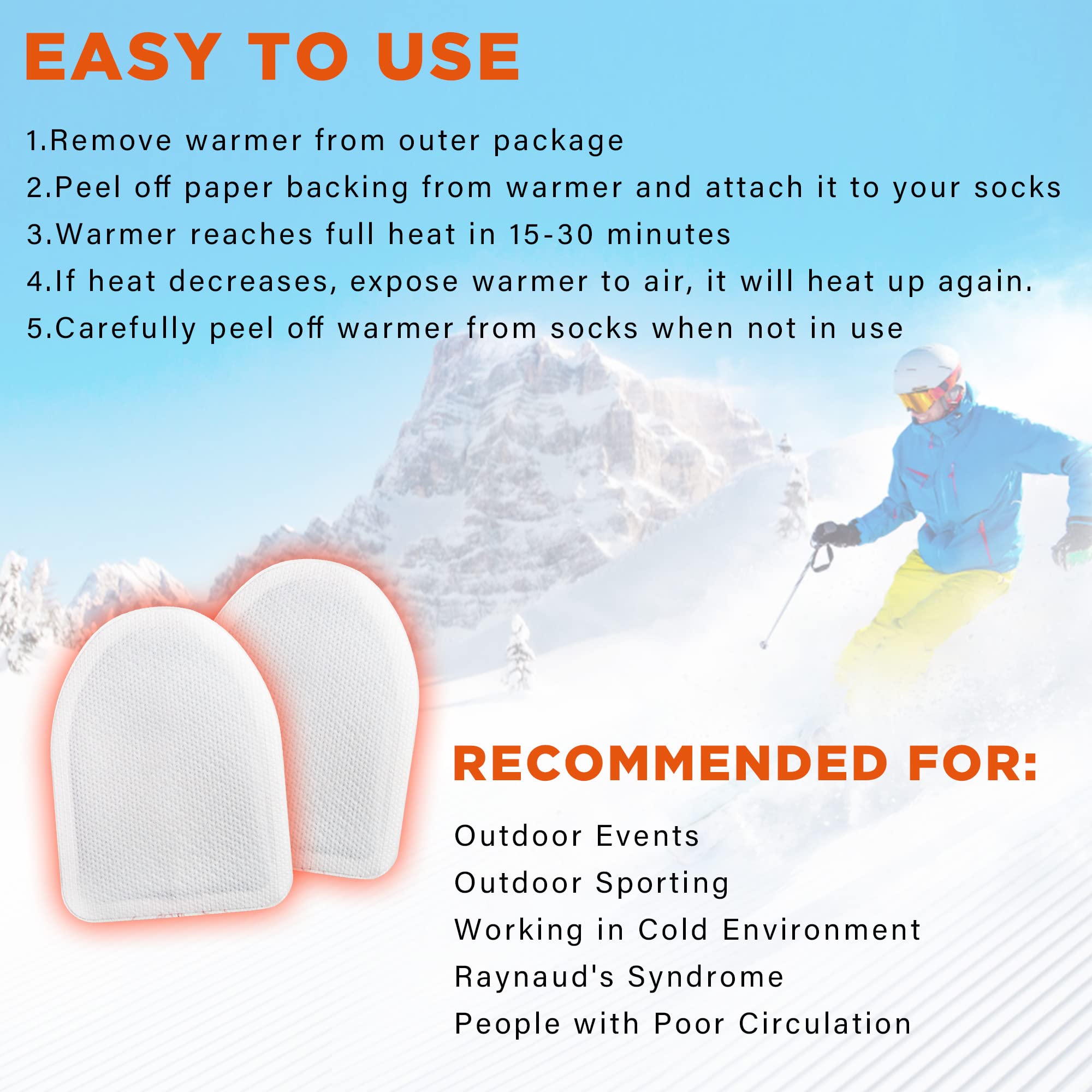 MEDLOT Toe Warmers 44 piece pack for long outdoor trips